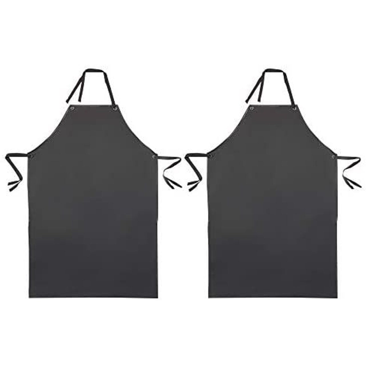 Heavy Duty Waterproof Apron, Vinyl Material (Black, 29.5 x 43.3 In, 2 Pack)